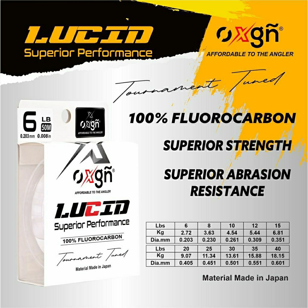 LEADER OXGN LUCID 50M | 100 % FLUOROCARBON | ABRASION RESISTANT