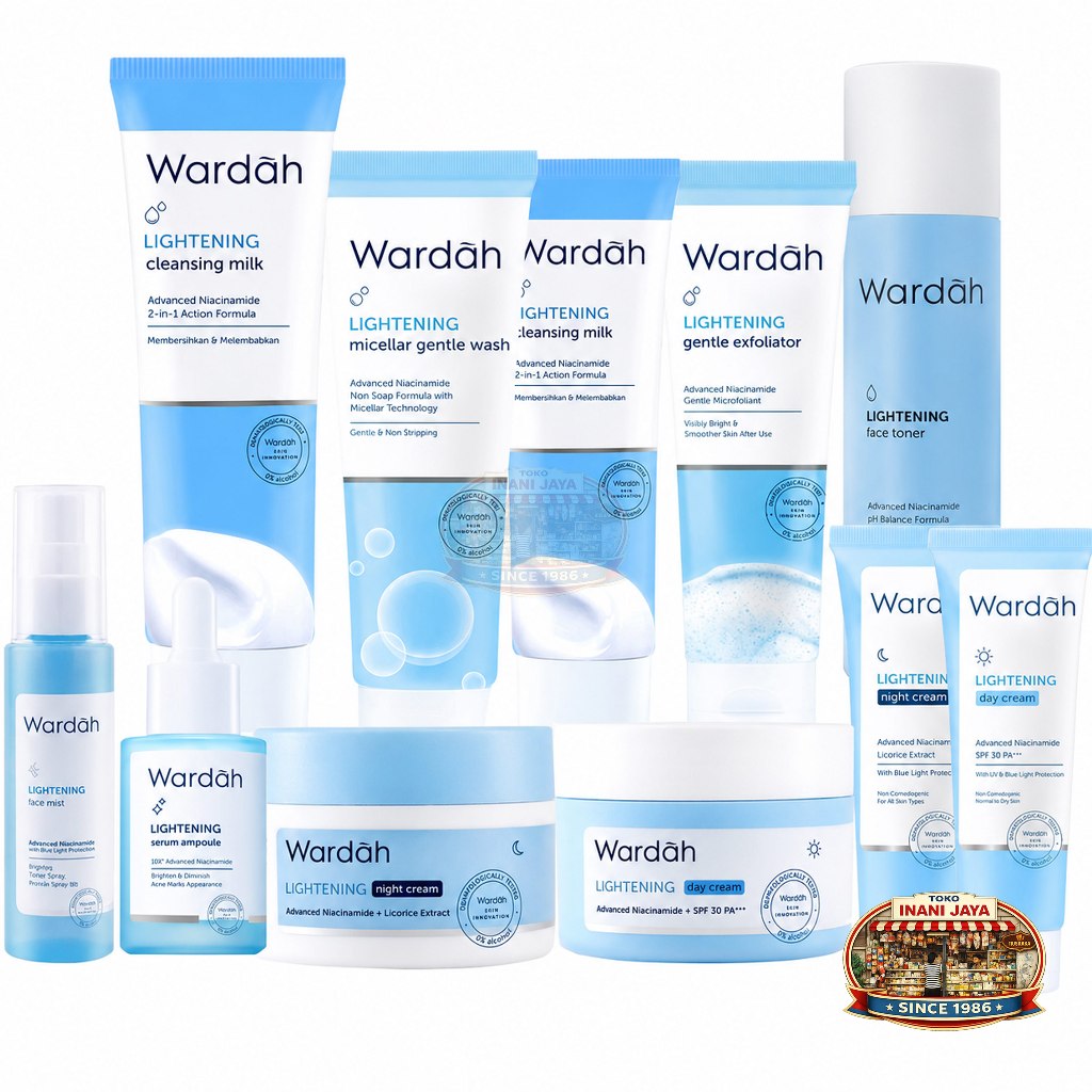 Wardah Lightening Series Cream Exfo & Facial Wash - Pembersih Wajah - Krim Wajah