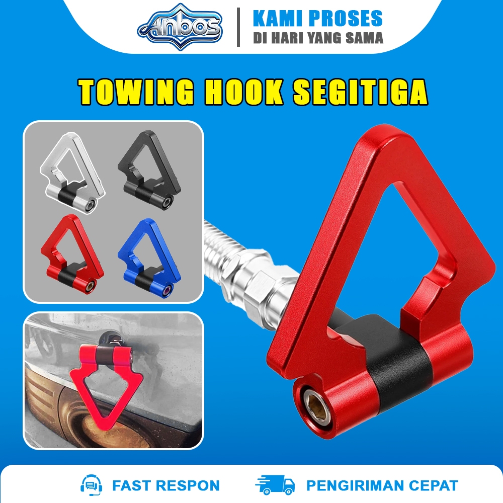 Towing Hook Segitiga Mobil Universal Aluminium Kait Derek Depan Belakang Variasi Aksesoris Mobil