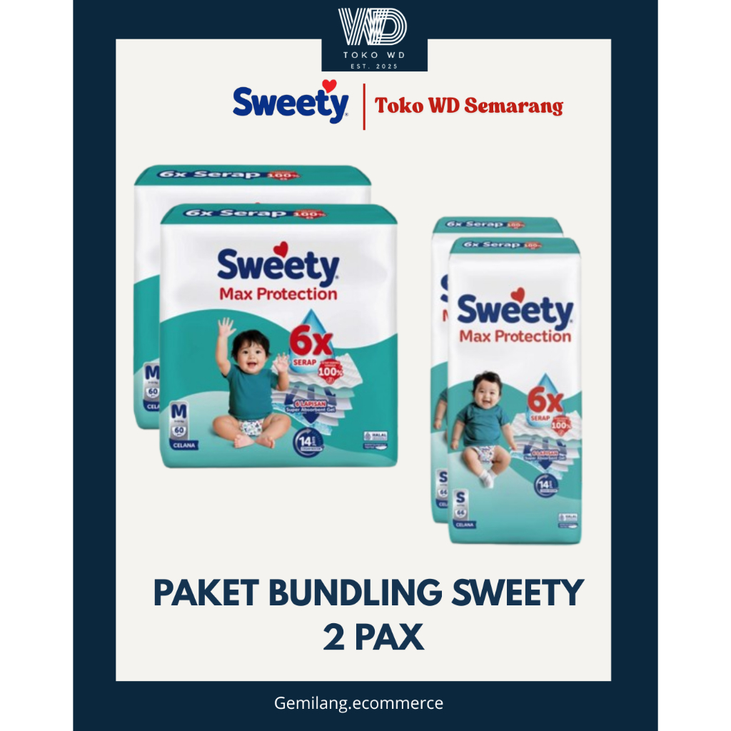 Paket Bundling 2 Pax Sweety Silver Pants NBS40 S66 M60 L54 XL42 XXL32