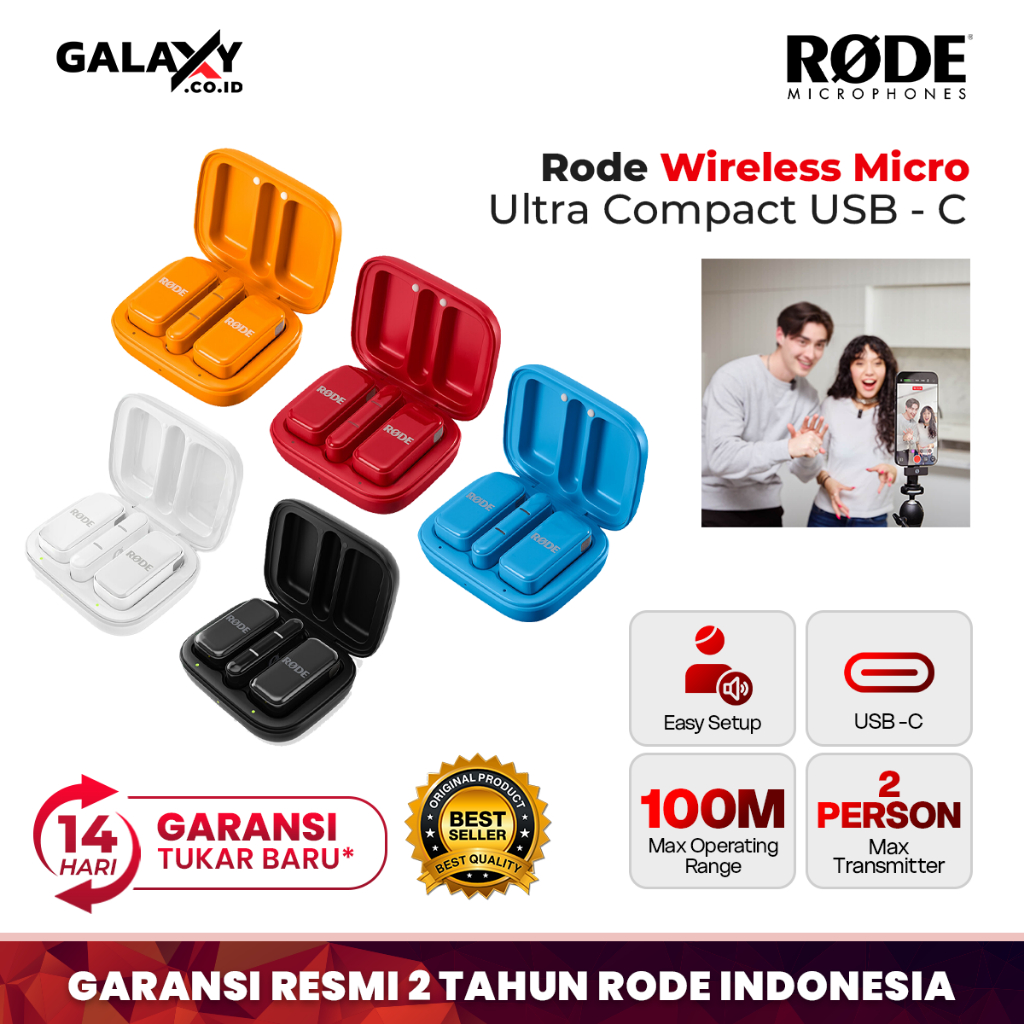Microphone Rode Wireless Micro Ultra-compact Wireless Microphone USB-C Garansi Resmi