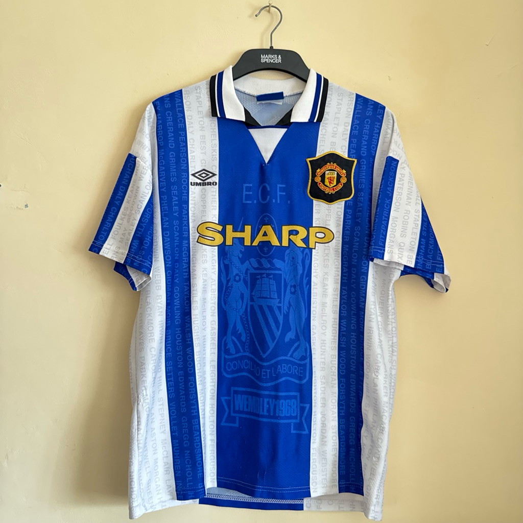 Manchester United Away 1994/1997 Power Ranger Jersey Baju Bola Original Beckham Cantona MU Blokecore
