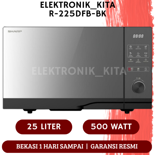 SHARP MICROWAVE 25 LITER R-225DFB-BK R 225 DFB-BK R225DFBBK OVEN FLATBED GARANSI RESMI BEKASI