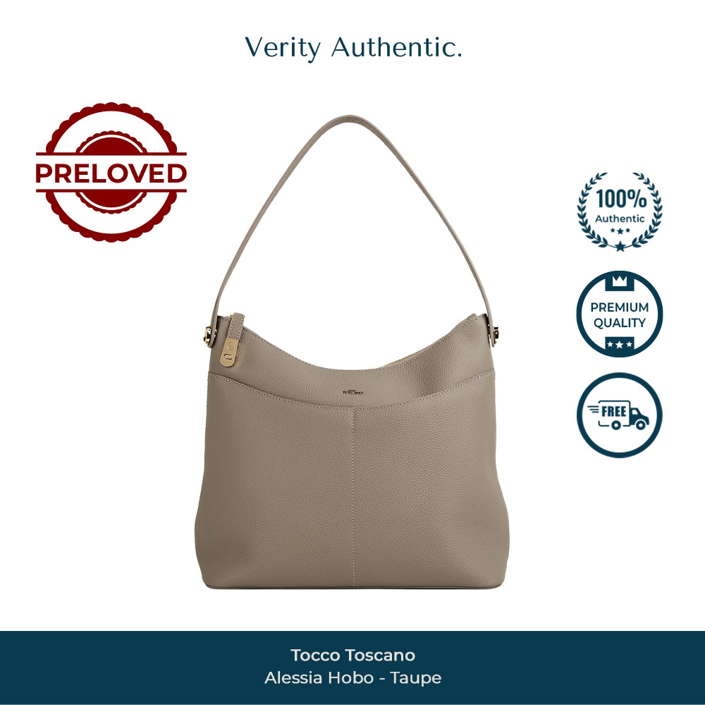 PRELOVED TOCCO TOSCANO - ALESSIA HOBO Tas Pundak Wanita (Taupe)