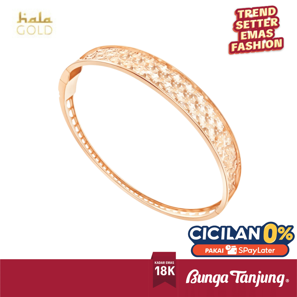GELANG BANGLE HARMONIA SHIMMER MEVA - HALA GOLD - EMAS 18K - BUNGA TANJUNG GOLD