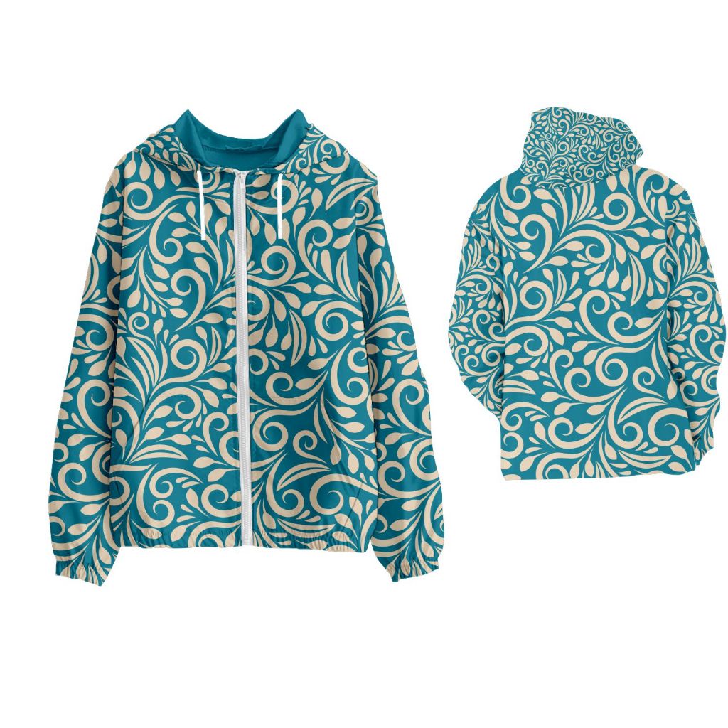 Jaket Parasut Hijau Tosca Fullprint