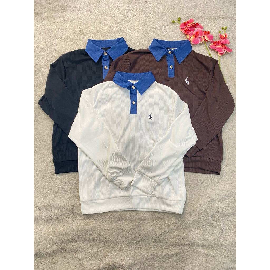 Blouse bomber kerah POLO