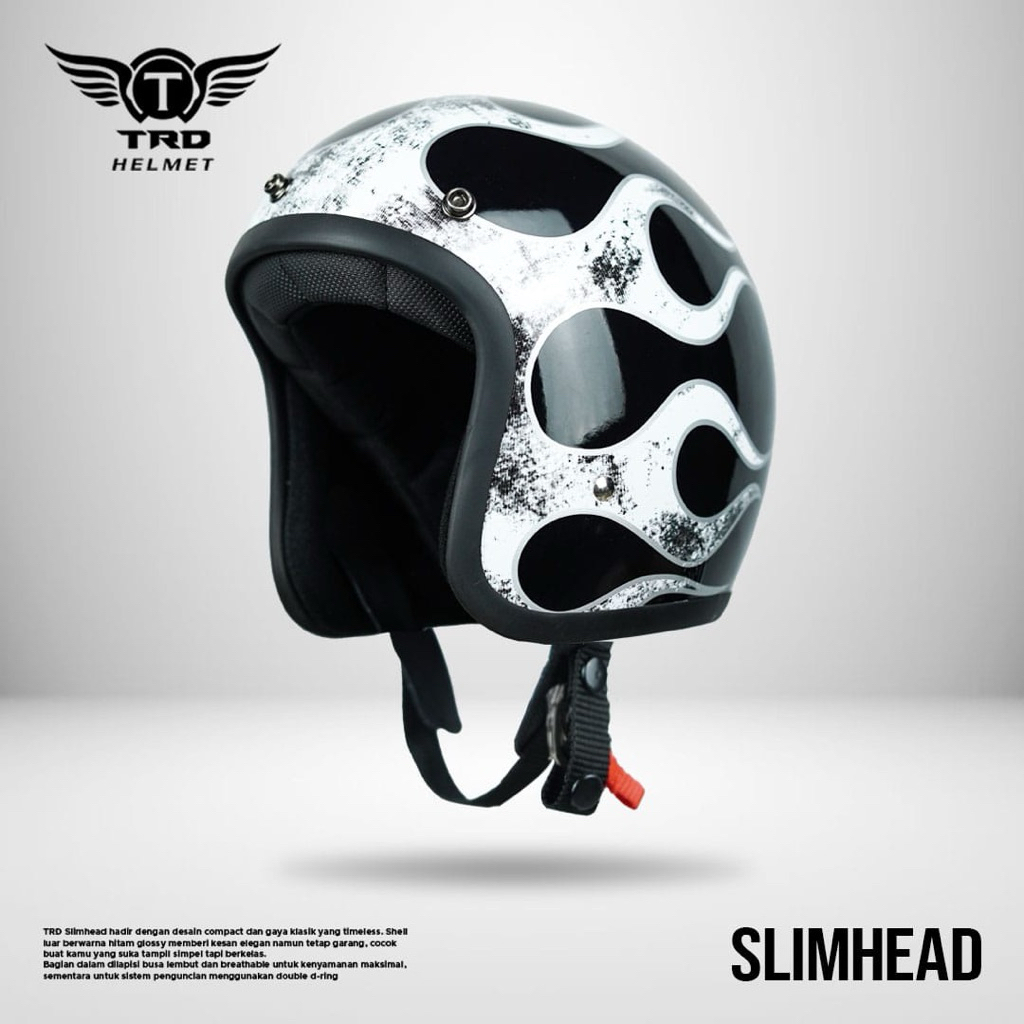 Helm Slimhead Merk TRD retro classic