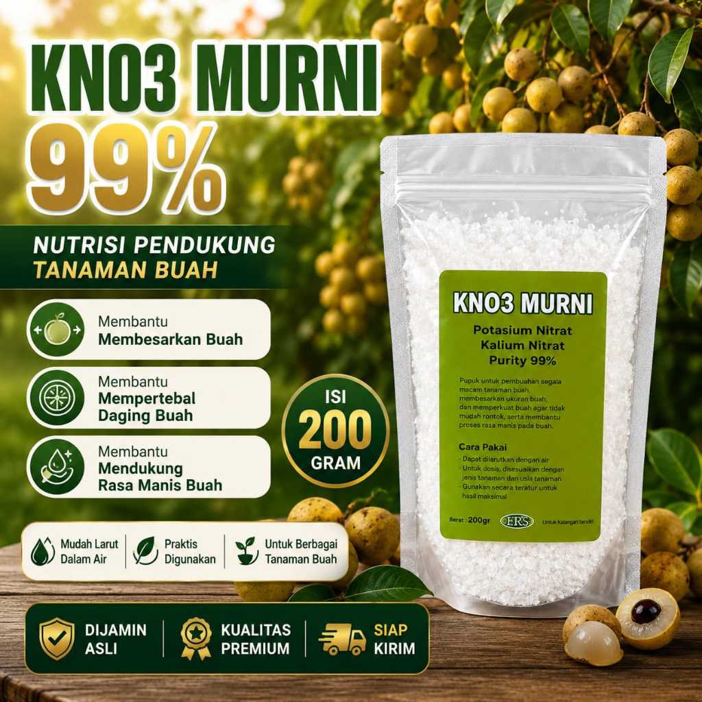 KNO3 Murni 99% Booster Nutrisi Khusus Pembesar Buah Mempertebal Daging Buah Memaniskan Buah Kelengke