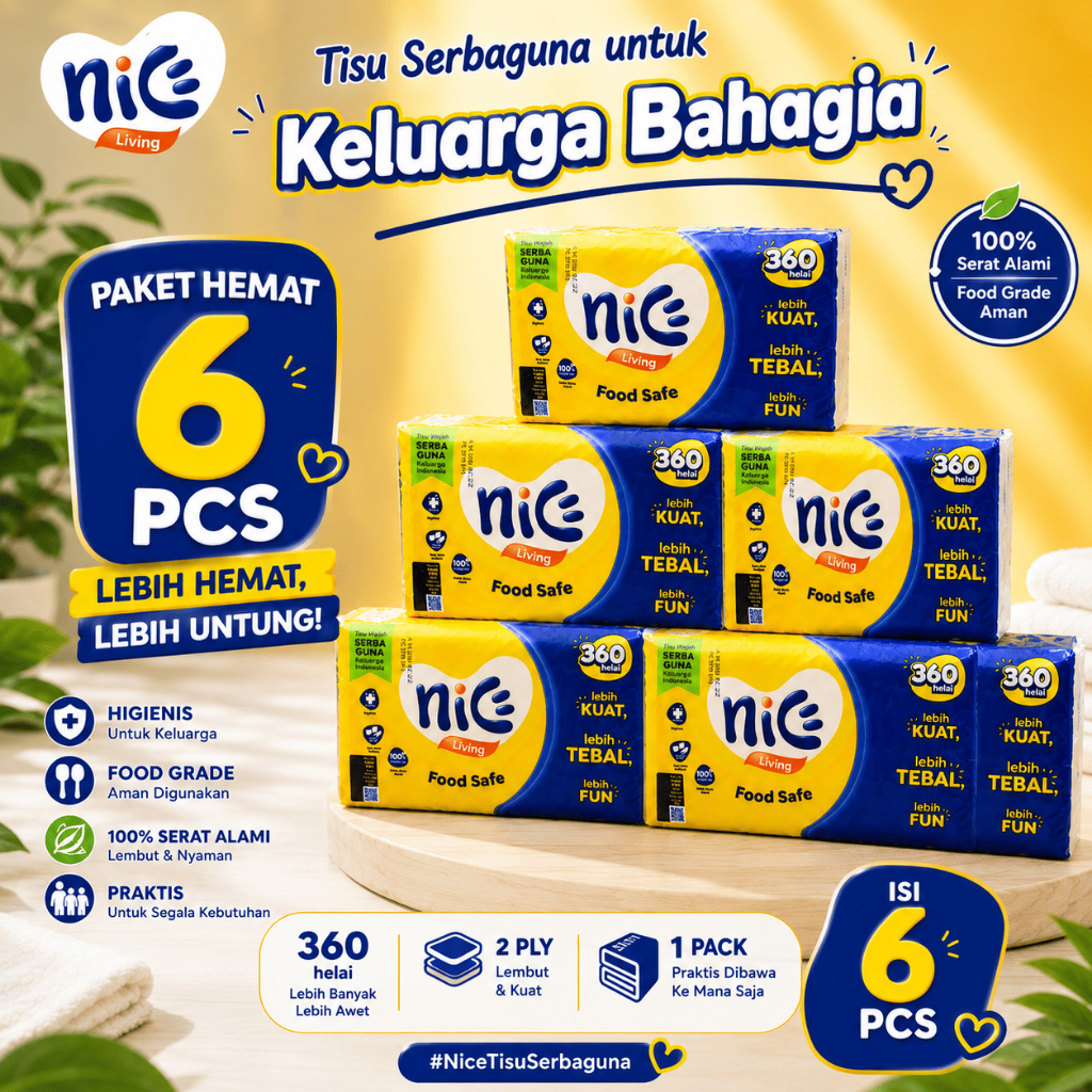 PROMO BESAR 6 PCS TISU NICE 360 HELAI