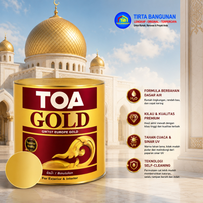 TOA GOLD GW707 EUROPE GOLD 0.946 LITER CAT WARNA EMAS