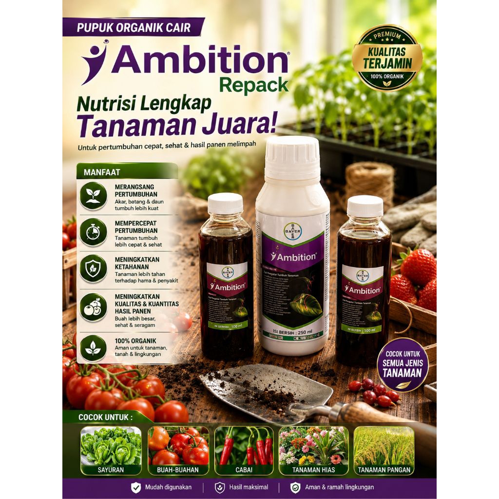 Ambition Bayer 250ml - Vitamin & Pelebat Buah Tanaman Padi Cabe Sayuran
