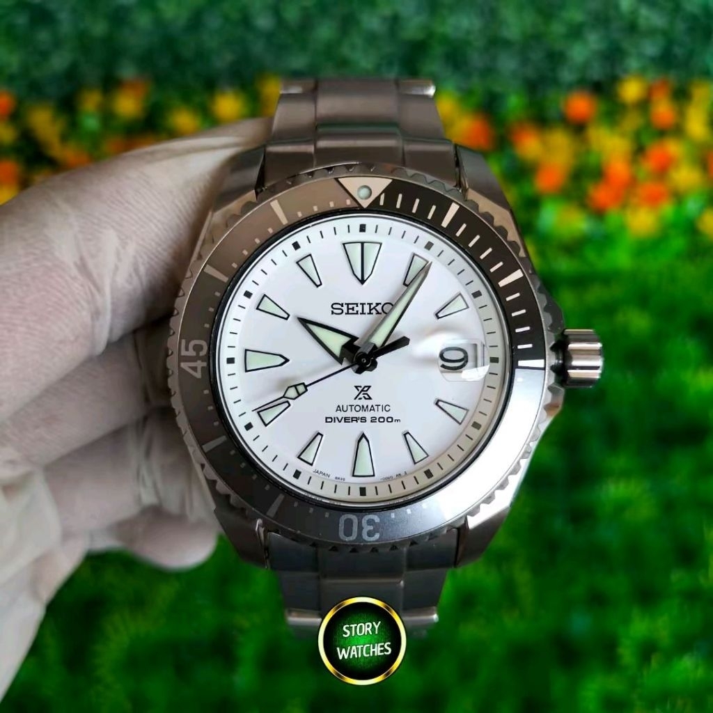 SEIKO JDM Exclusive SBDC131 Shogun Titanium Full White Albino Prospex Diver Automatic
