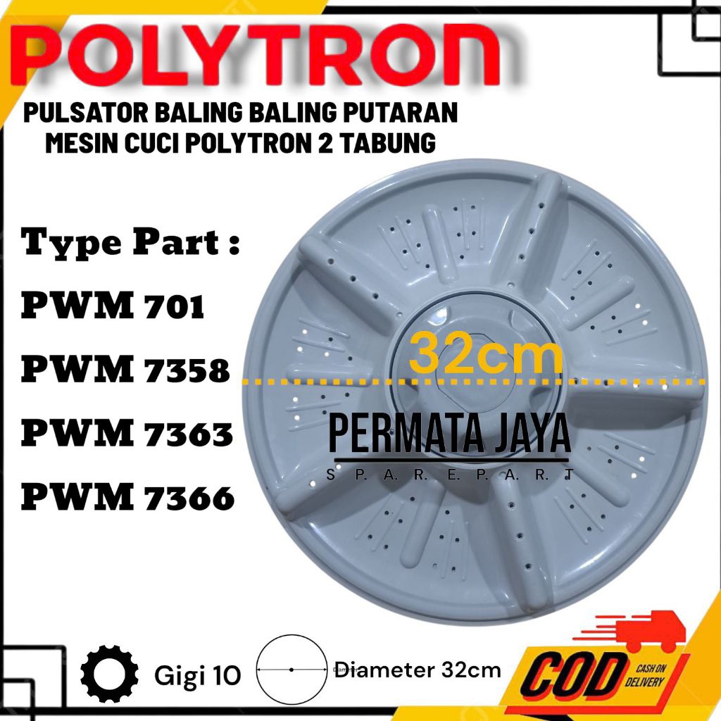 BALING PULSATOR PWM701 PWM7363 PWM7366 PWM7358 PULSATOR MESIN CUCI POLYTRON 2 TABUNG AZ10 DIAMETER 3