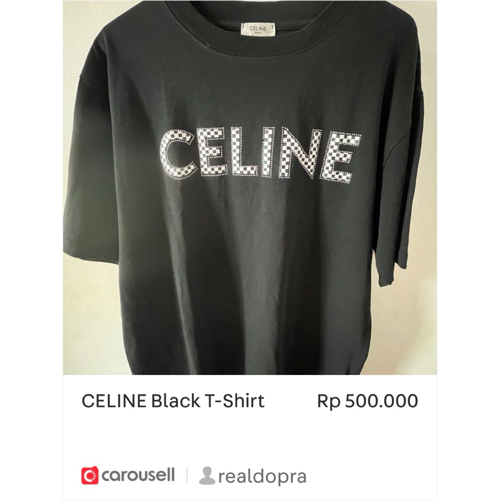 Celine Black T-Shirt Original Preloved