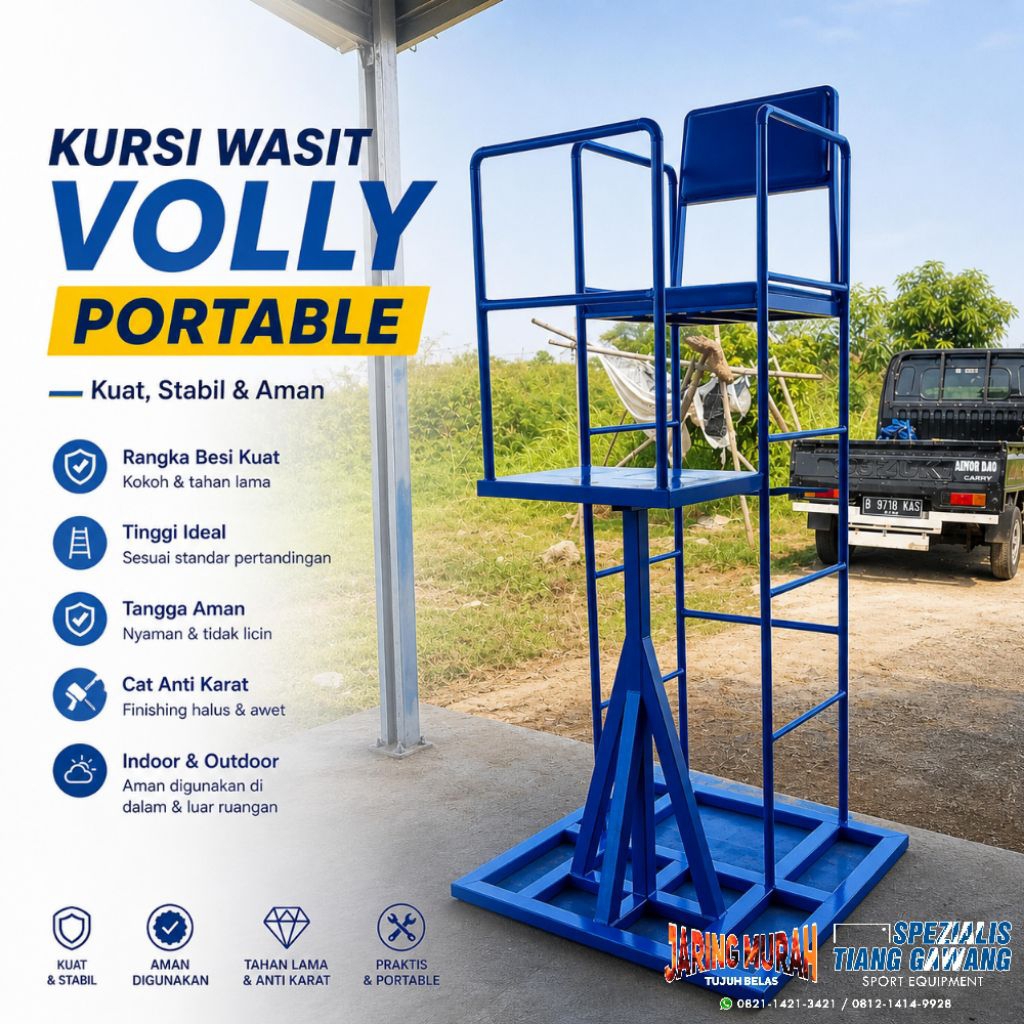 Kursi Wasit Voli Standar PBVSI / FIVB - Kursi Wasit Bola Voli Tinggi Besi Kokoh Anti Karat