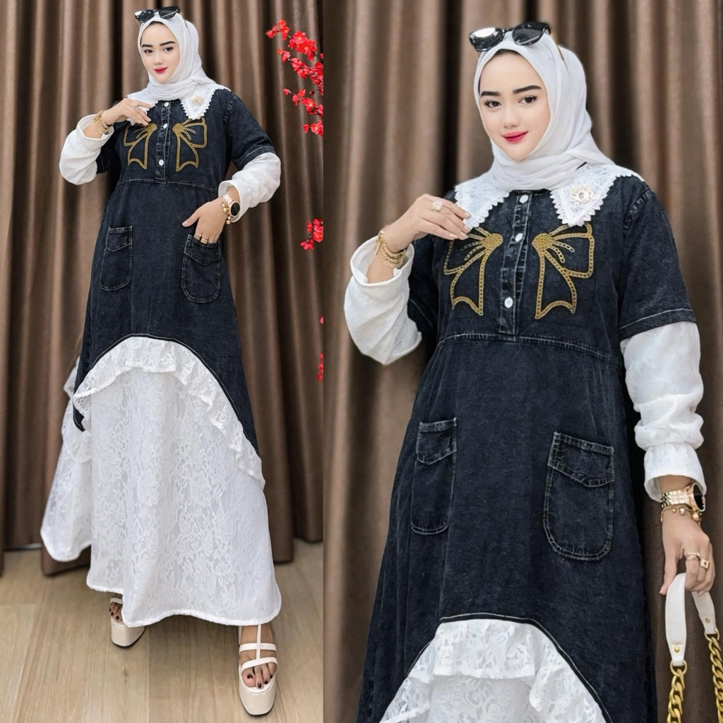 Gamis Nadira Uni Ara | Dress Uni Ara | Dress Nadira Uni Ara | Gamis terbaru 2026 model terbaru mewah