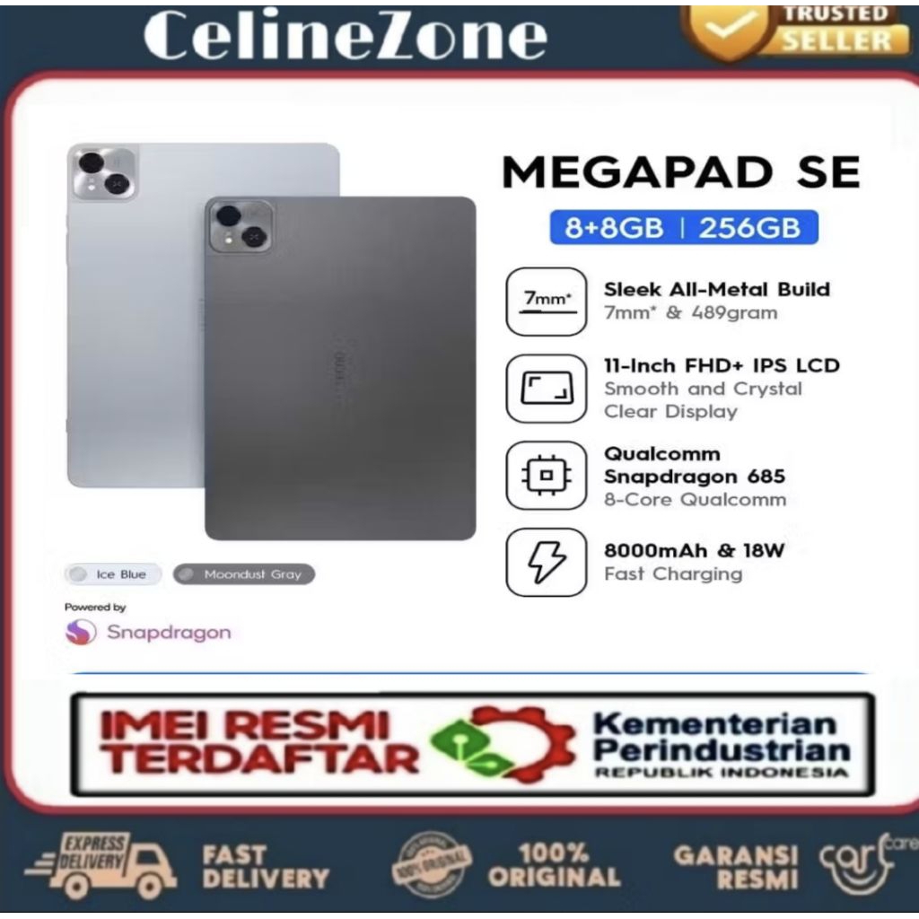Tecno Megapad SE 8GB 256GB & Megapad 11 4G + Wifi 8/256 & 8/128 Baru dan Garansi Resmi IPAD TAB TABL