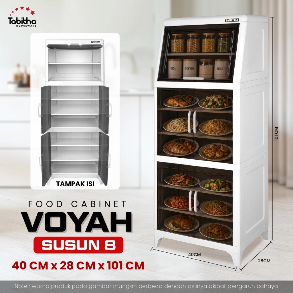 Lemari Tabitha Rak Piring Tabitha food cabinet Voyah susun 3 sampai susun 8 storage lemari makan Tem