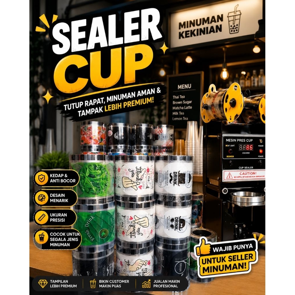 Plastik Press Cup | Plastik Cup Sealer | Segel Gelas Minum