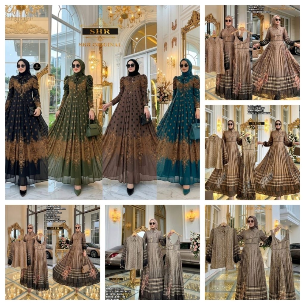 NEW SHR KODE GAMIS MAXI DRESS POLKADOT MAHARANI MEWAH&NEW SHR OVERALL GRADASI BATIK CANTIK
