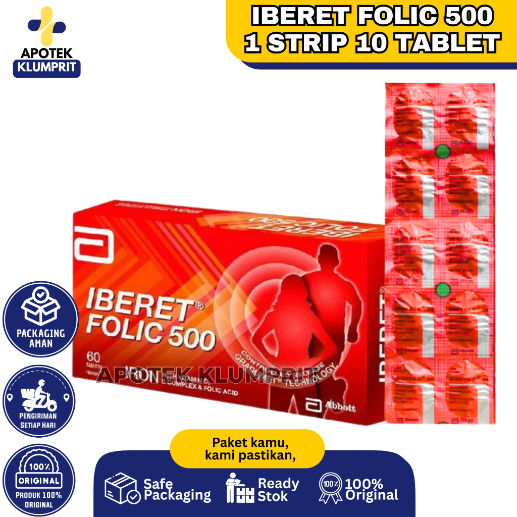 Iberet Folic 500 1 Strip 10 Tablet Suplemen Multivitamin Dan Zat Besi Yang Direkomendasikan Untuk Me