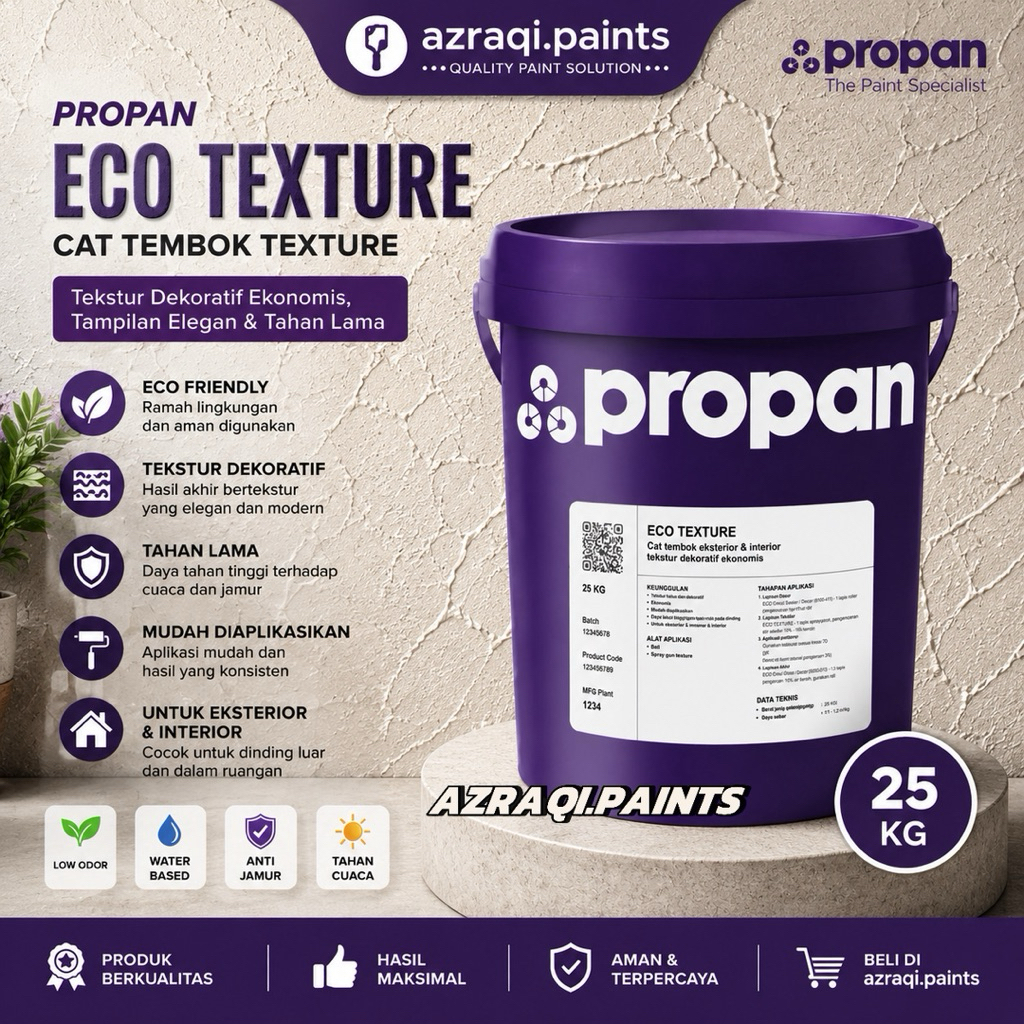 PROPAN ECO TEXTURE CAT TEXSTURE DINDING EXTERIOR DAN INTERIOR ( 25 KG ) PAIL