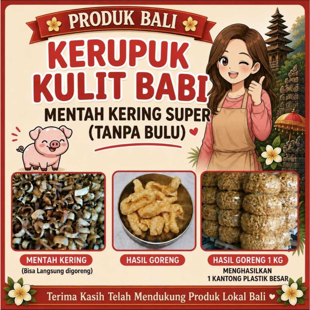 Kerupuk Bali Kulit Babi Mentah