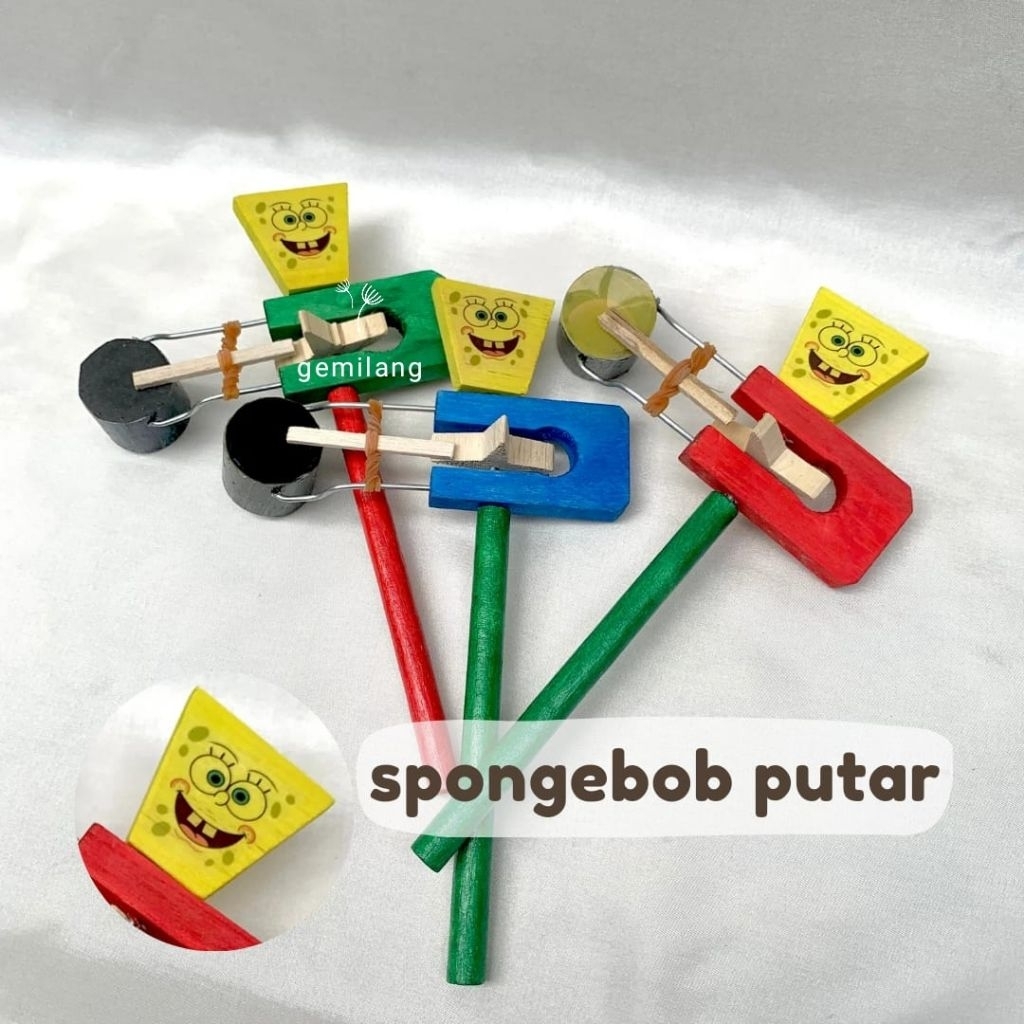 Mainan Kayu Spongebob Putar Etek Spongebob Mainan Jadul Tradisional