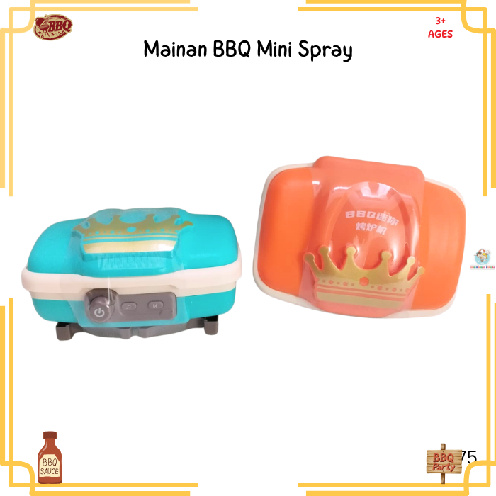 Mainan Masak - Masakan Cooking set BBQ Mini B/O Lampu Spray
