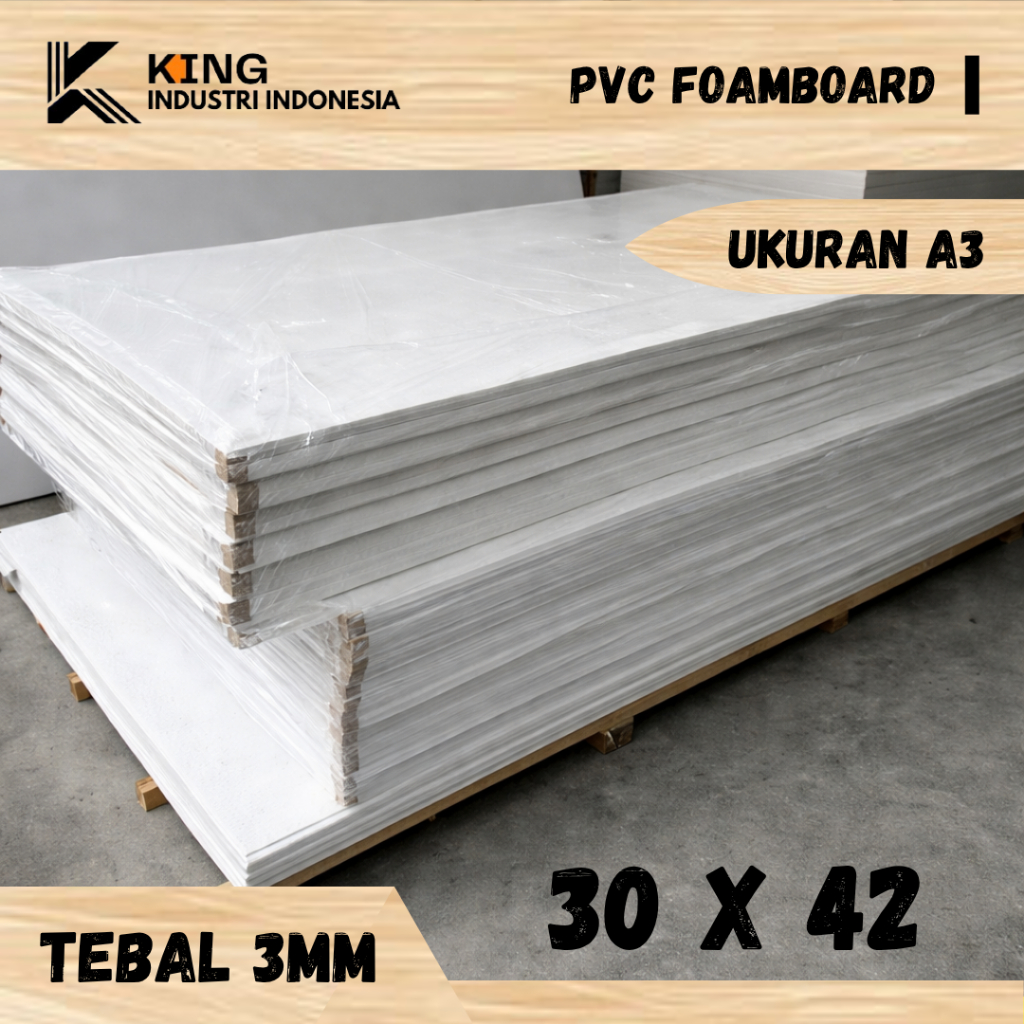 KING PVC Foam Board Potongan & Lembaran Tebal 3mm Uk 30 x 42cm (A3)