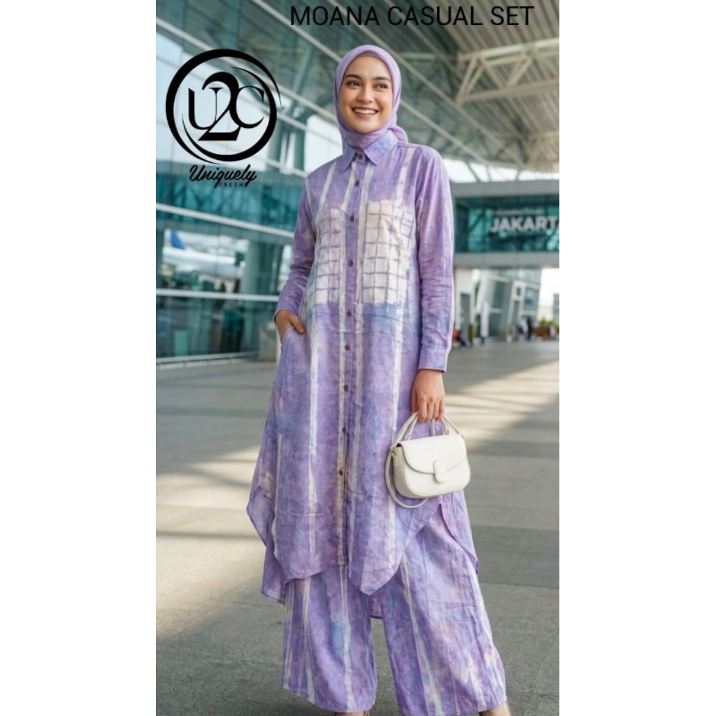 moana casual set tunik celana original u2c tie dye
