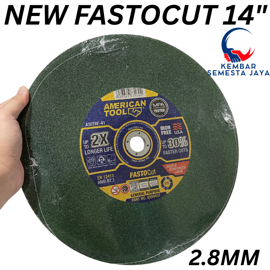 AMERICAN TOOL FASTOCUT 14" A30TBF - 41 Batu Gerinda Potong 14 INCH Hijau x 2.8 mm Cut Off Wheel FAST