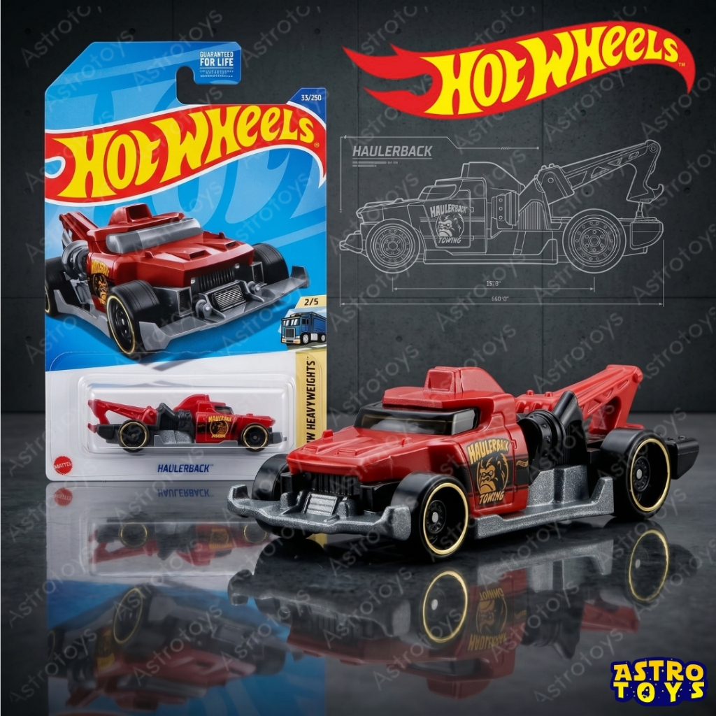 Hot Wheels Haulerback Merah Truck Towing 2026 Original 1:64 / Mainan Diecast Mobil Truk Hotwheels