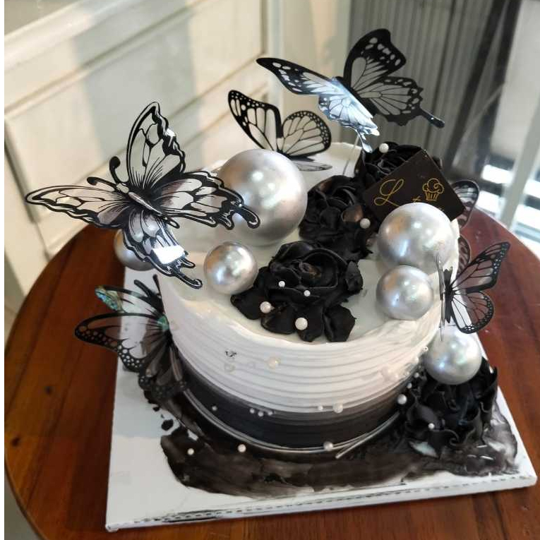 Cake Bola Bola Silver Butterfly Cake Butterfly Elegant Cake Mewah Cake Lucu Cake Ultah Cake Bunga ca