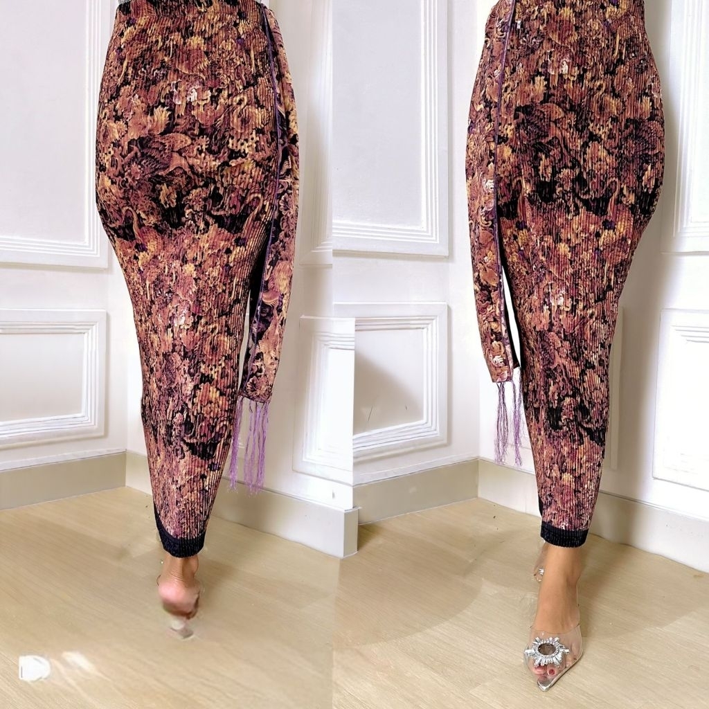 Kamen Jadi Plisket set selendang motif Lukis bawahan tradisional wanita kebaya Bali mordern