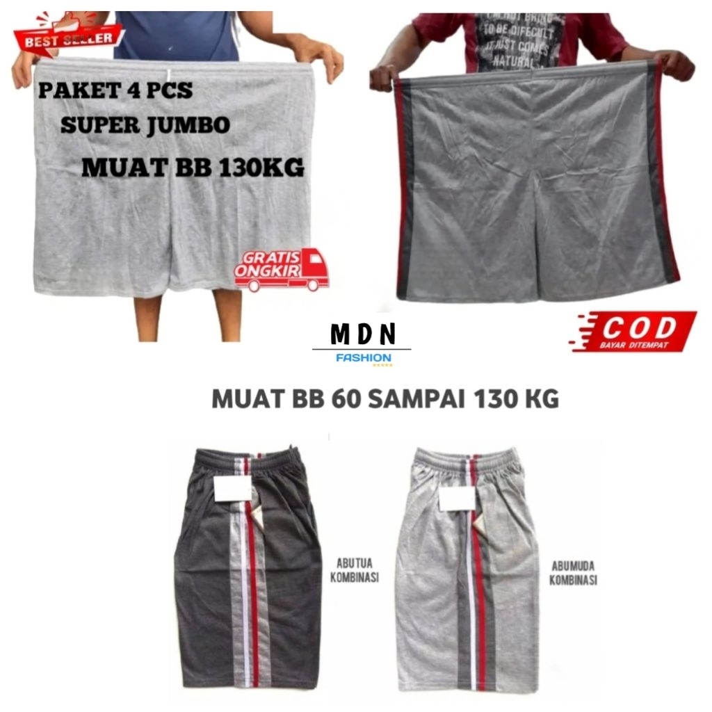 CELANA PENDEK KOLOR JUMBO - CELANA PENDEK SANTAI - UNISEX - XXXL-XXXXL - MiSTY - MST