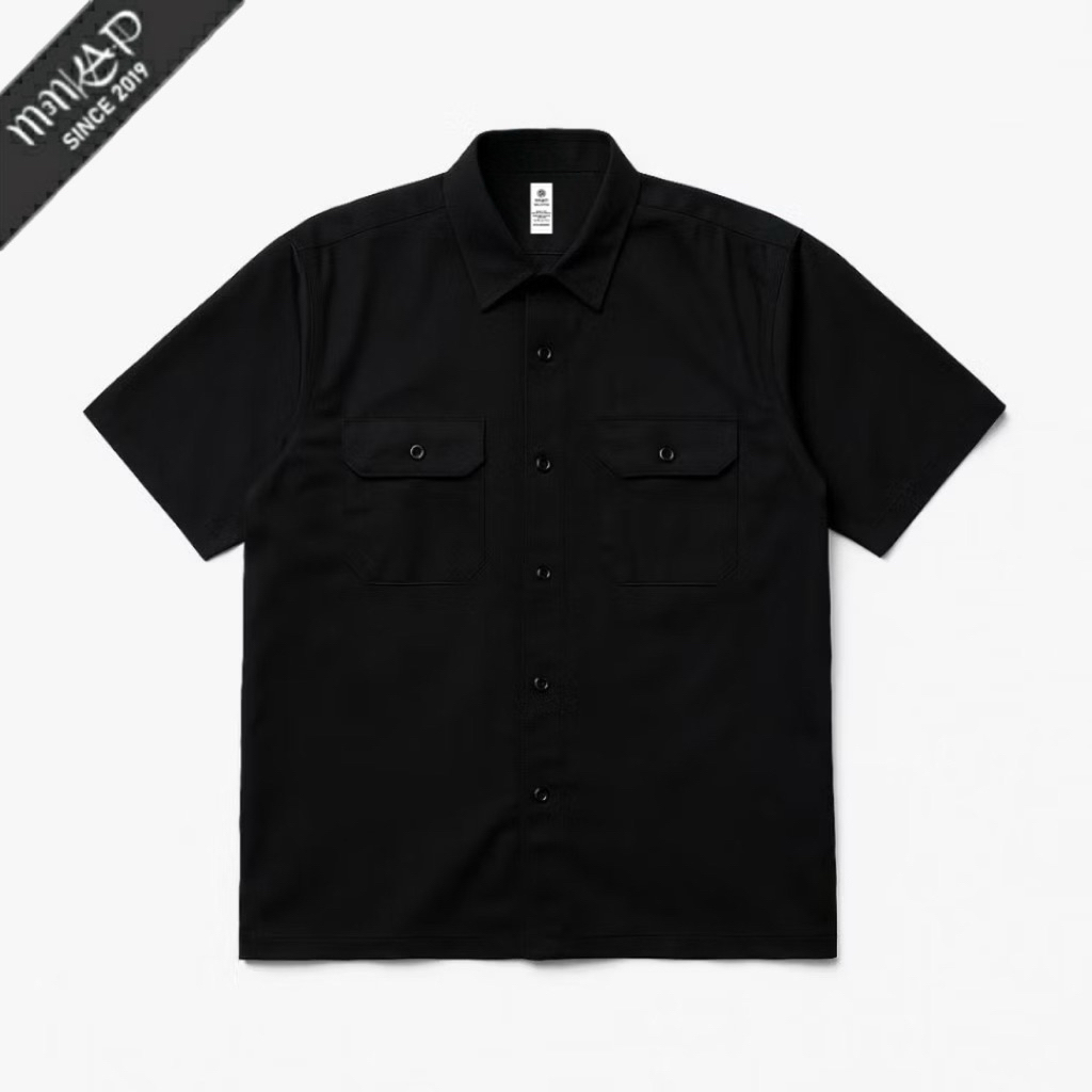 WORKSHIRT KEMEJA PRIA BASIC POLOS HITAM PREMIUM