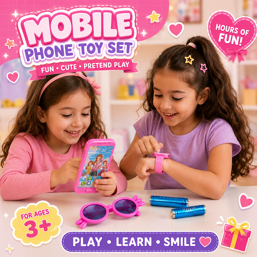 MOBILE PHONE TOY SET MAINAN HP ANAK PEREMPUAN SET JAM TANGAN KACAMATA EDUKASI ANAK