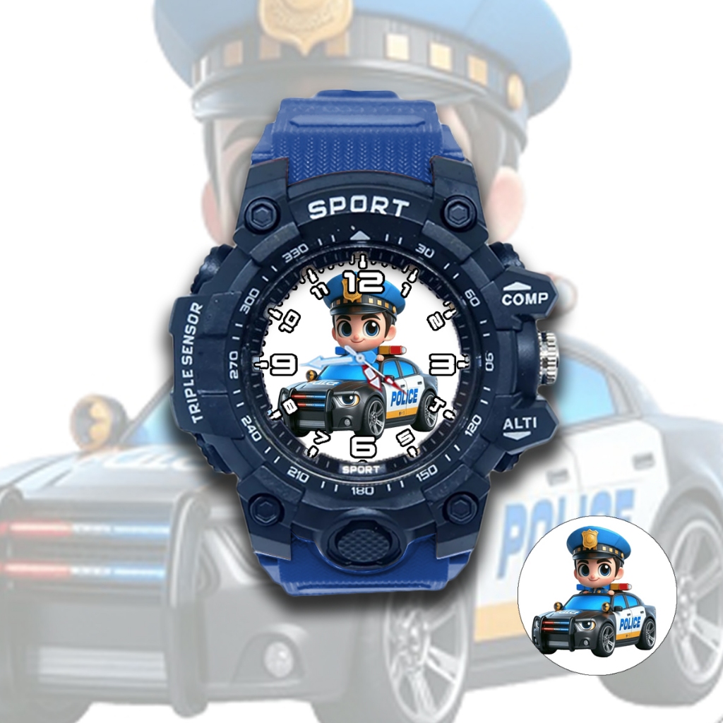 Jam Tangan Anak Laki Laki Sport Polisi 03 Terbaru GS8X803 Anti Air FREE Baterai Cadangan