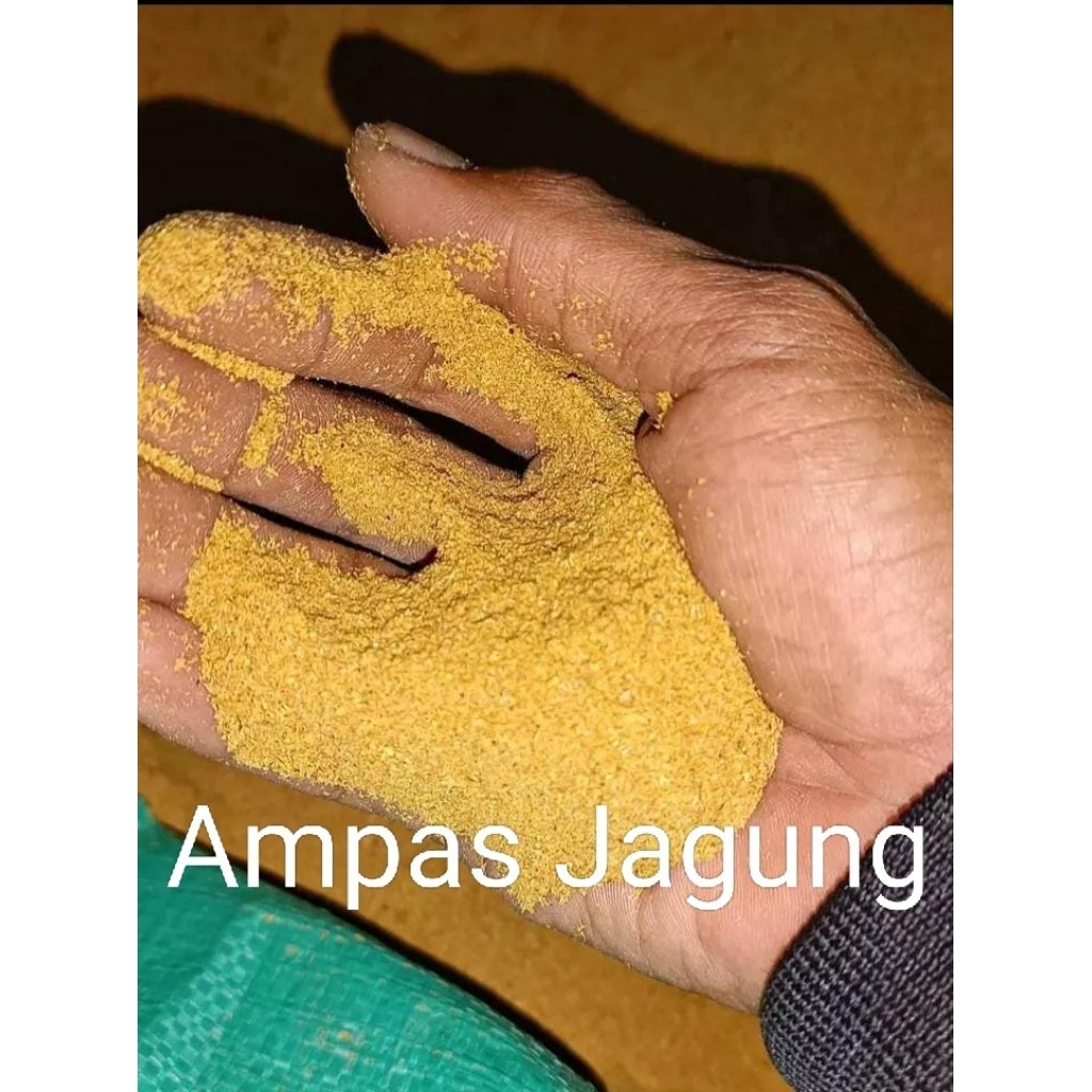 Pakan Ternak Ampas jagung Kering Oven 1KG Kaya Akan Protein & Serat , Campuran Pakan Sapi, Ayam (Ung