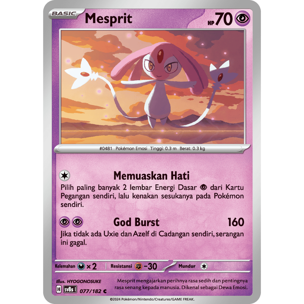 Pokemon Mesprit TCG Kartu Bulk Common