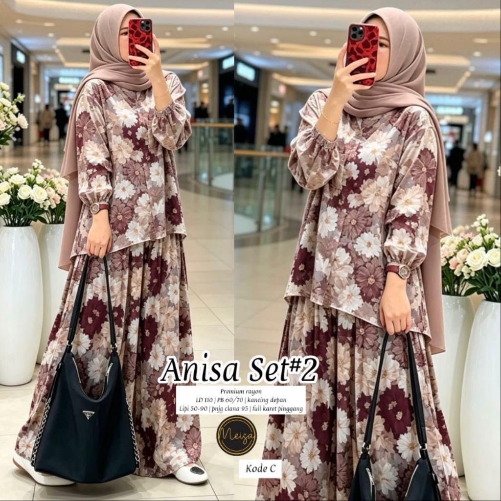 Anisa set rok rayon motif bestseller - Acha Set rok by meisa - Viola set rok by syakira | Felicia se