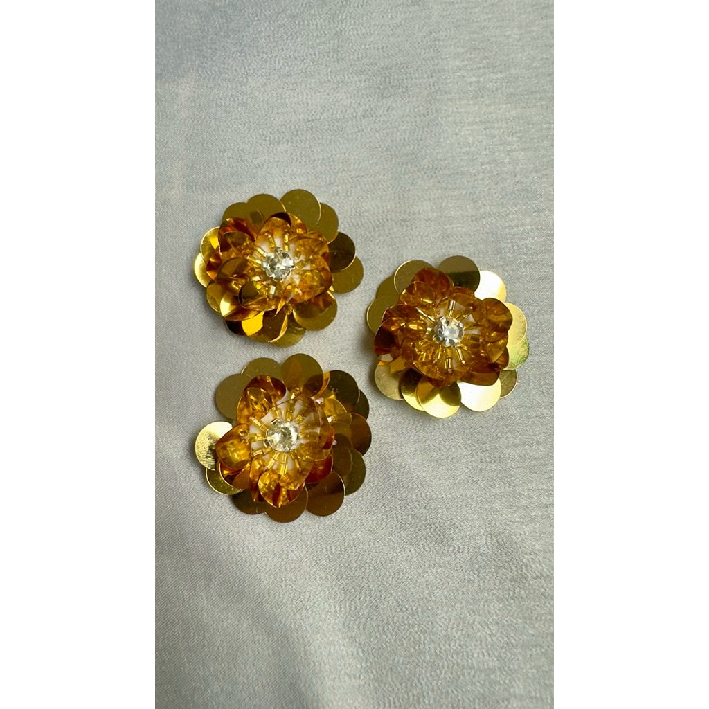 PAYET RANGKAI BUNGA 3D WARNA GOLD
