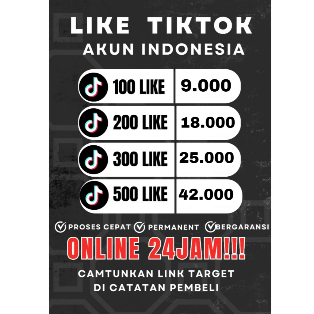 LIKE TIKTOK INDO MURAH