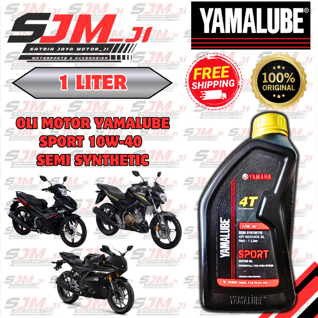 OLI MESIN MOTOR BEBEK MOTOR KOPLING MOTOR MANUAL MOTOR MATIC YAMALUBE SPORT 10W-40 1L ORI YAMAHA