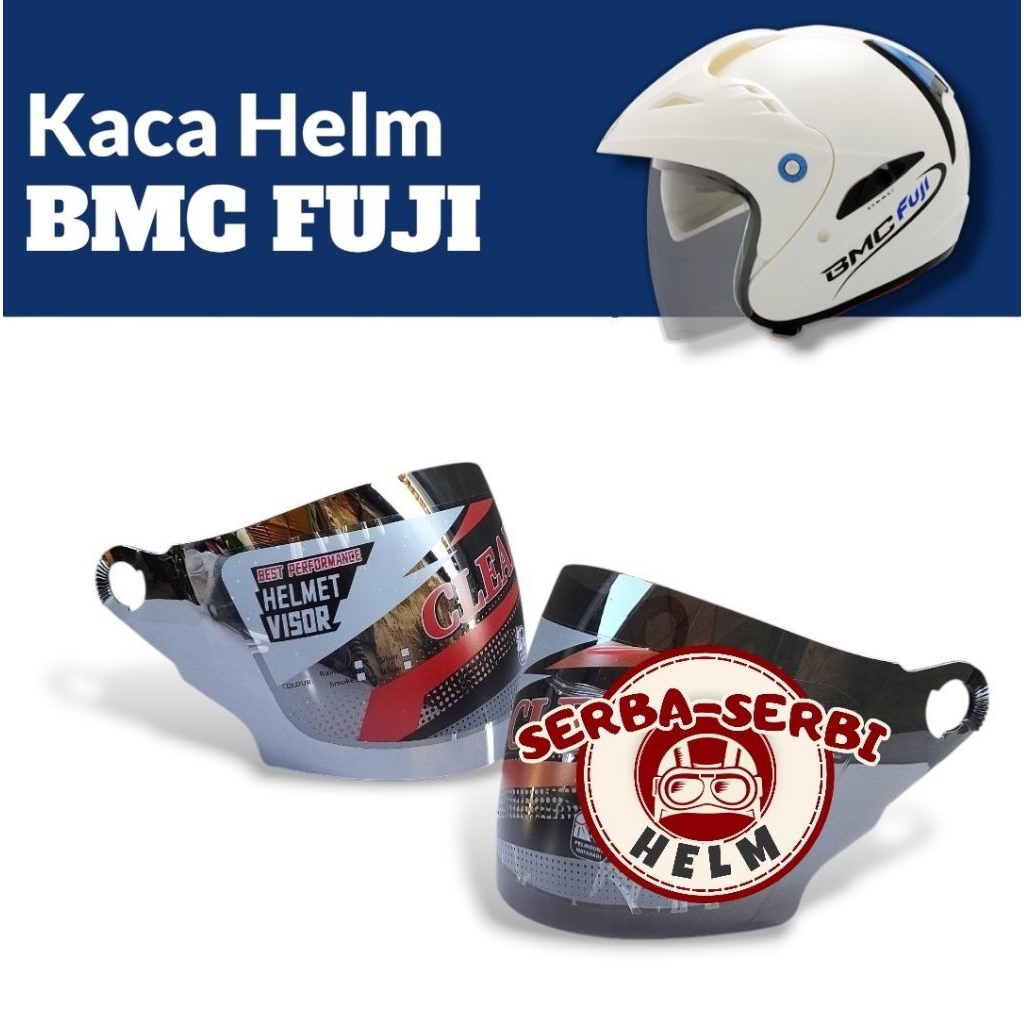 Kaca Helm BMC FUJI Bening Pelangi Silver Hitam