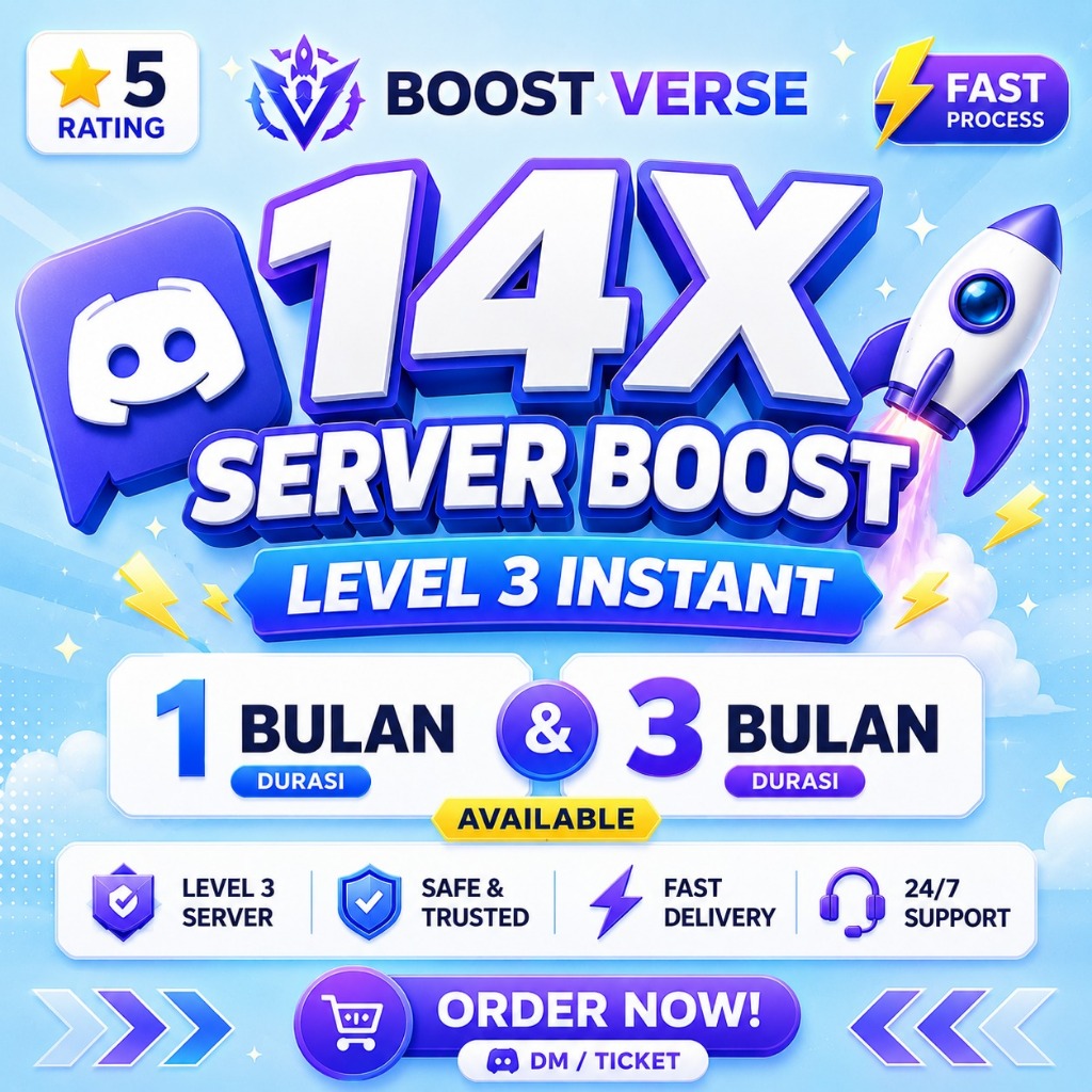 Jasa boost Server Discord 14x Boost Proses Cepat Garansi Resmi