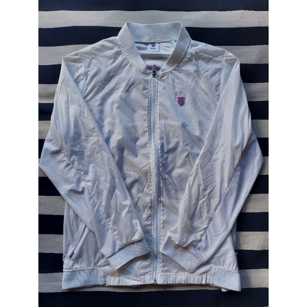 Jaket parasur K-swis putih second preloved
