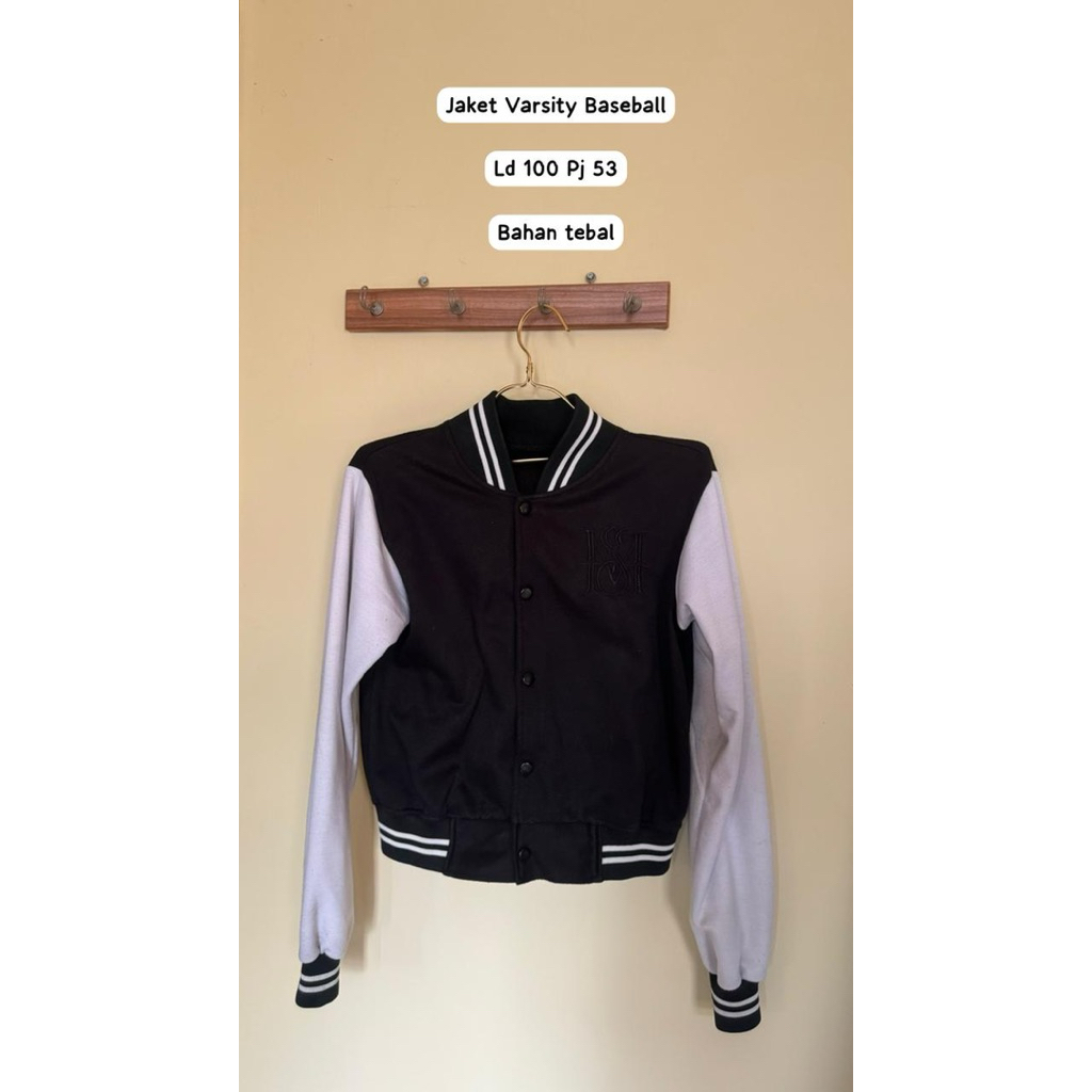 Baju Baseball Varsity Hitam Vest Kulit Anak